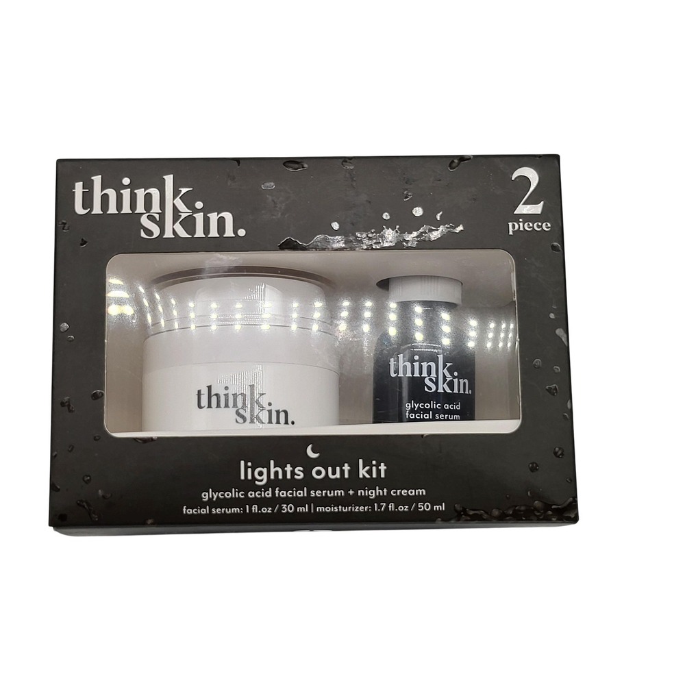 think.skin Lights Out Kit‎ Glycolic Acid Serum + Night Cream 2 Piece  1oz/1.7oz